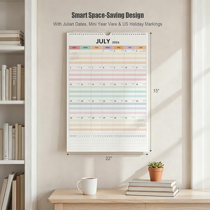 Comix 2026-2027 Wall Calendar,22x15 Extra Large Monthly Planner,18 Months July 2026 to December 2027 with Habit Tracking,Thick Paper for Home Office Classroom