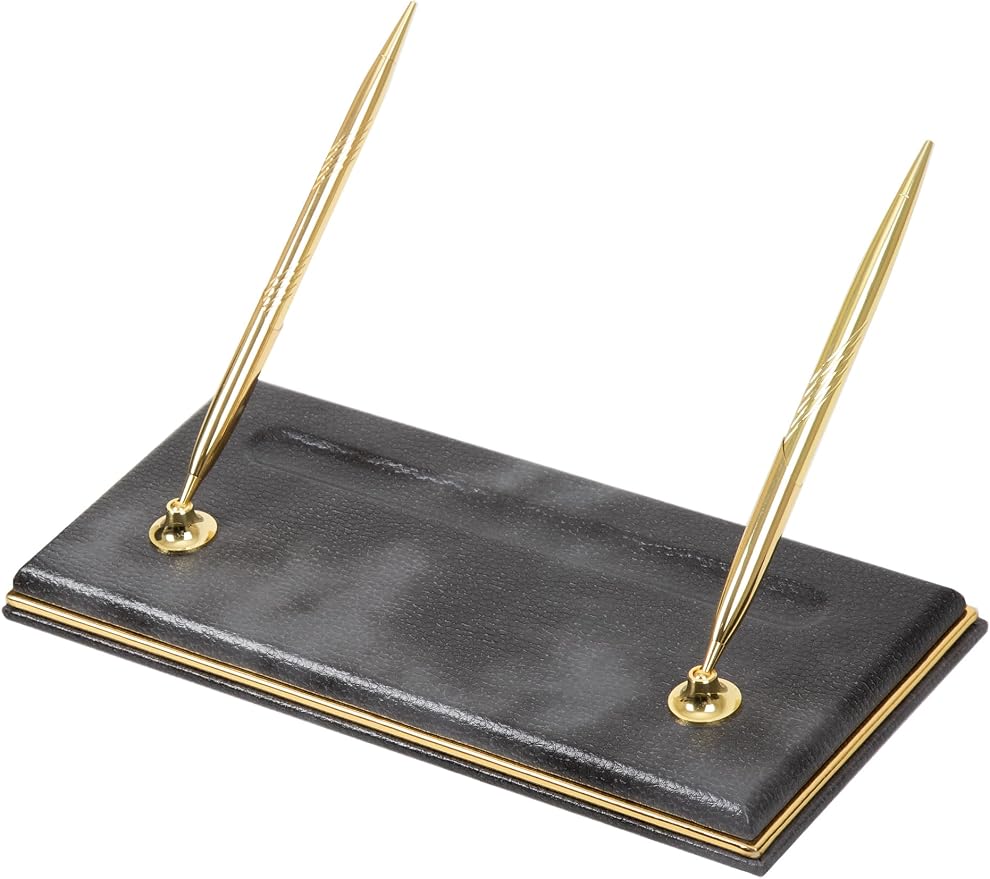 Cloud Luxury Leather Desk Set – 10 Piece Executive Desk Organizer with Desk Pad, Double Document Tray, Pen Holder, Memo Holder, Business Card Holder & Phone Stand – Gold Office Accessories (Gray)