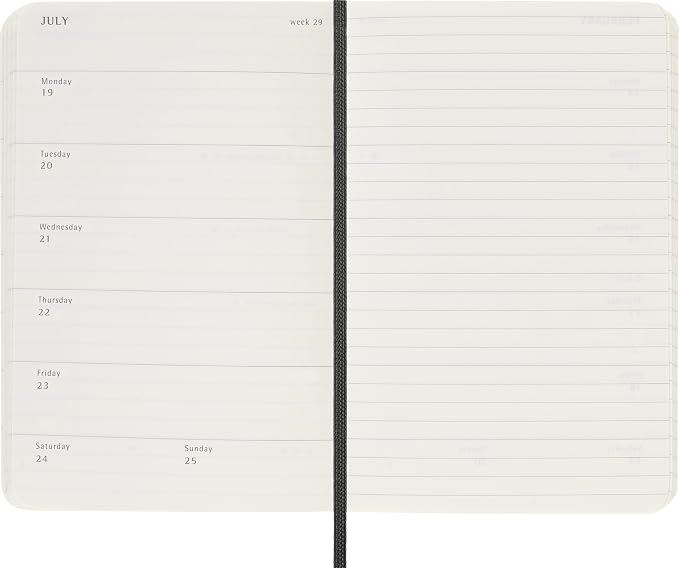 Moleskine 2026-27 18-Month Weekly Planner, Pocket, Black, Softcover | July 2026-December 2027 Pocket 208-page weekly planner with weekly spreads, ruled notes pages, stickers, and pocket.