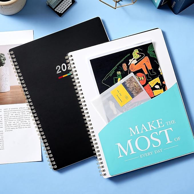 2027 Weekly and Monthly Planner Calendar, January 2027 - December 2027 | 8.5" x 11", Planner 2027 with Monthly Tabs, Spiral Binding, Thick Paper, Storage Pocket - Classic Black