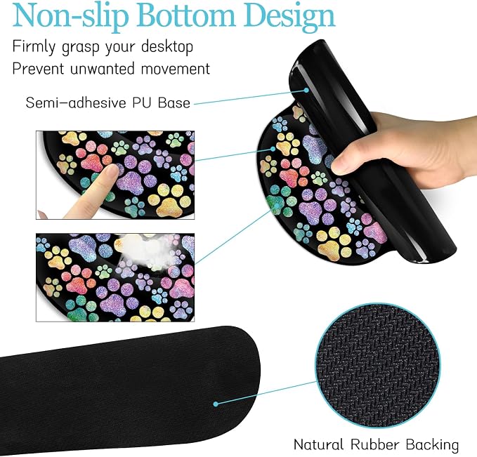 LIMKRIAN Dog Paw Mouse Pad Set XXL Large Desk Mat Pad, Cute Office Decor | Ergonomic Mousepad Wrist Rest, Computer Keyboard Mat, Wrist Support, Coaster, Home Office Supplies Desk Decor Accessories