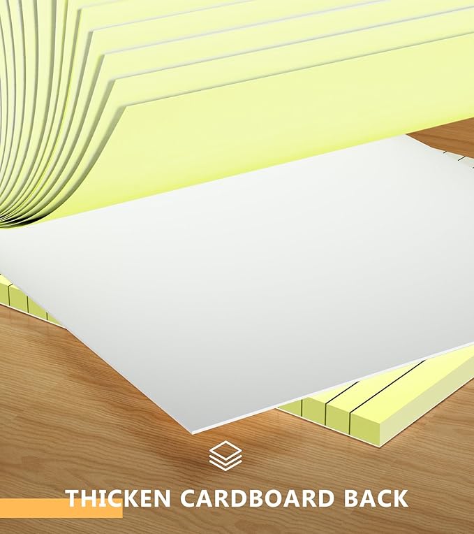 12 Pack Notepads 3x5, Perforated Yellow Memo Pads, 30 Sheets | Thick Paper, Ink Bleed Resistant, Smooth Writing Durable Cardboard Back, Easy Tear-Off,Perforated Pages, Compact Size