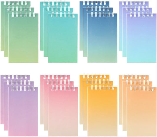Small Spiral Notebook 24 Pcs Mini Journal Pocket Notebooks Set Colorful Cover Notebooks for Kids Party Supplies Teacher Children Classroom Rewards
