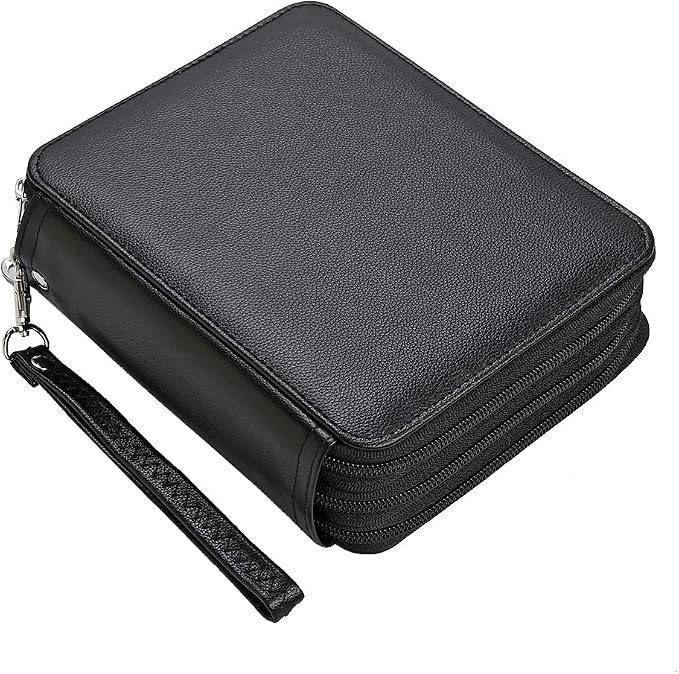 PU Pencil Case - 72 Slots Colored Pencil Case Organizer with Zipper for Watercolor Pens, Pencil Case Organizer for Artist