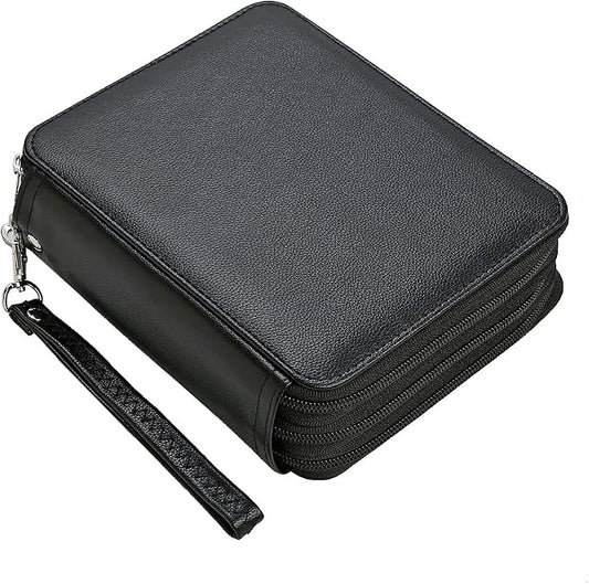 PU Pencil Case - 72 Slots Colored Pencil Case Organizer with Zipper for Watercolor Pens, Pencil Case Organizer for Artist