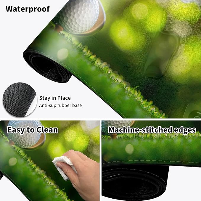 Heated Desk Pad Mouse Pad,Heated Desk Mat,with 3 Heating Levels & 3 Hours Auto Shut-Off,Leather 23.6"*14.2" Gaming Mouse Laptop Mat,Foot Warmer,Golf Club Lawn