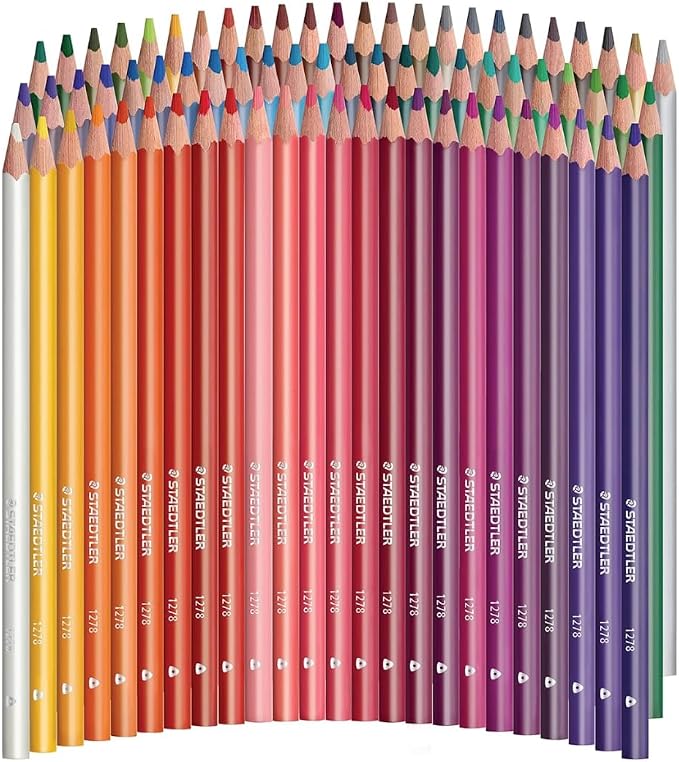 STAEDTLER Colored Pencils Set 6-Pack (6 Sets of 72 pcs) - Ergonomic Triangular Barrel, Smooth 4mm Lines, Wood - 72 Vibrant Colors in Tin, for Artists & Students, 432 Count