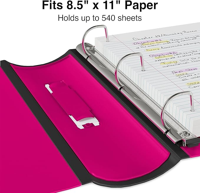 Staples Better Binder 2-Inch D-Ring View Binder, Reinforced Spine, Holds Up to 450 Sheets, Pink, for Office & School