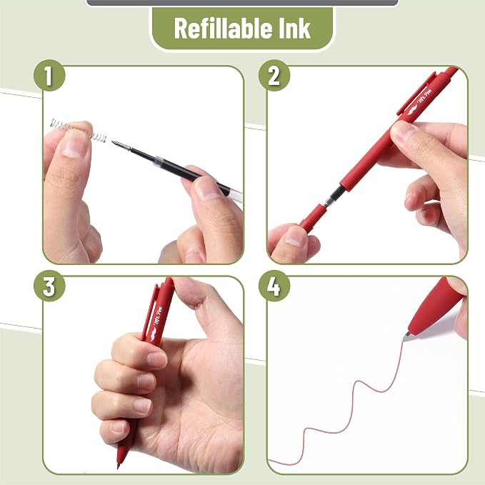 Mr. Pen- Retractable Gel Pens, 12 Pack, Winter Forest Color Inks | Fine Point 0.5mm, Fast Dry, Smooth Writing, Cute Pens for Drawing, Writing Planner and School Supplies
