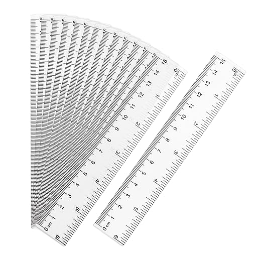 ZUFECY Bulk 15-Count 6" Flexible Rulers - Clear Plastic Classroom Supply, Bend-Resistant & Shatterproof