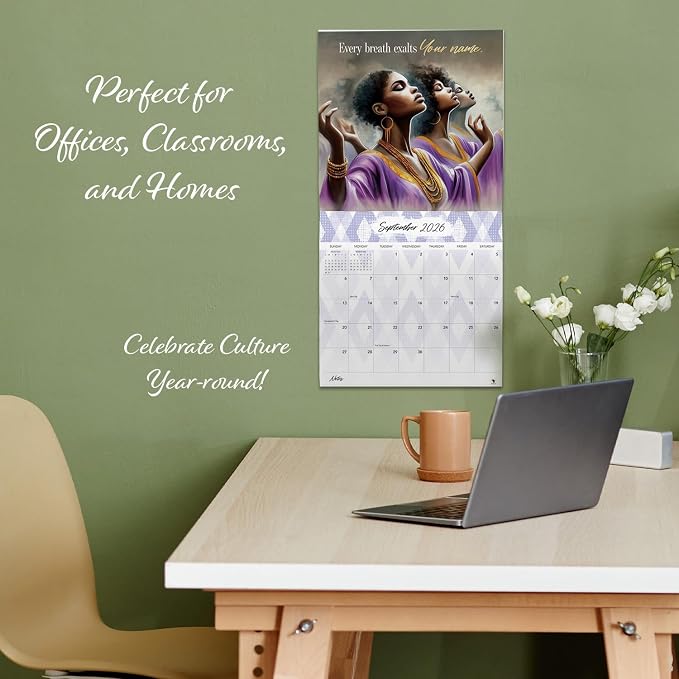 African American Expressions 2026 Wall Calendar – Total Praise – Monthly Calendar Celebrating Black Culture & History, 12x12 Hanging Calendar, 16 Months – Faith-Based Gift for Women