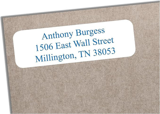 ALLIANCE BUSINESS PRODUCTS Return Address Labels Personalized, Address Labels for Envelopes, 300 Labels On Sheets (White) - 21 Colors, 2 5/8" x 1" - 300 Count