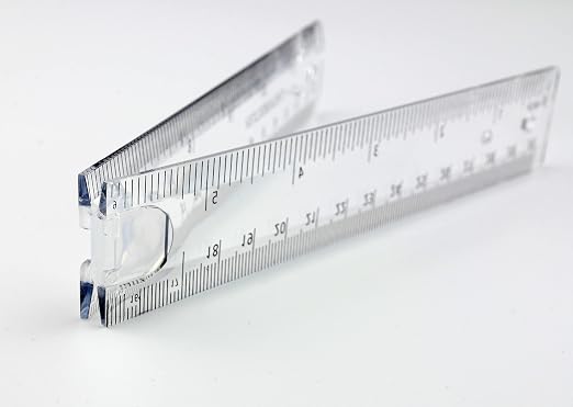 Innovative Design Clear Folding Ruler, Foldable from12 to 6" | Unfolds to a length of 30cm (12"), Reduces to a compact size of 15cm(6 ") When Folded, Ruler 12", Compacted into Pencil Case