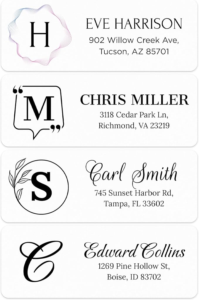Personalized Return Address Labels, Custom Address and Name Mailing Labels Square for Envelopes & Branding- Watercolor 1x2.6 Inches Flat Sheet of 60-1200 Made in USA by My Sign Center