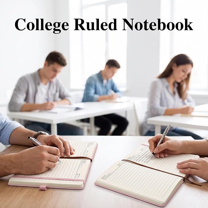 Topphopy 36 Pack Pu Leather Lined Journal Notebooks, A5 Executive Notebooks Bulk, 5.5 x 8.3 Inch Hardcover Notepad for Business Office School (light color)