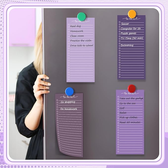 Censen 10 Pack 500 Sheets to Do List Notes Daily Checklist Notepad with 50 Sheets Undated Memo Pad Color Block Shopping List Weekly Plan Notepad Organizer Planners(Gradient Purple,Lined)