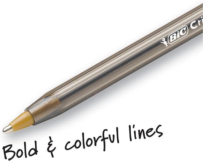 BIC Cristal Xtra Bold Ballpoint Pens,Bold Point (1.6mm) For Vivid And Dramatic Lines,Assorted Colors,Perfect Ink Pens,24 Count (Pack of 2)