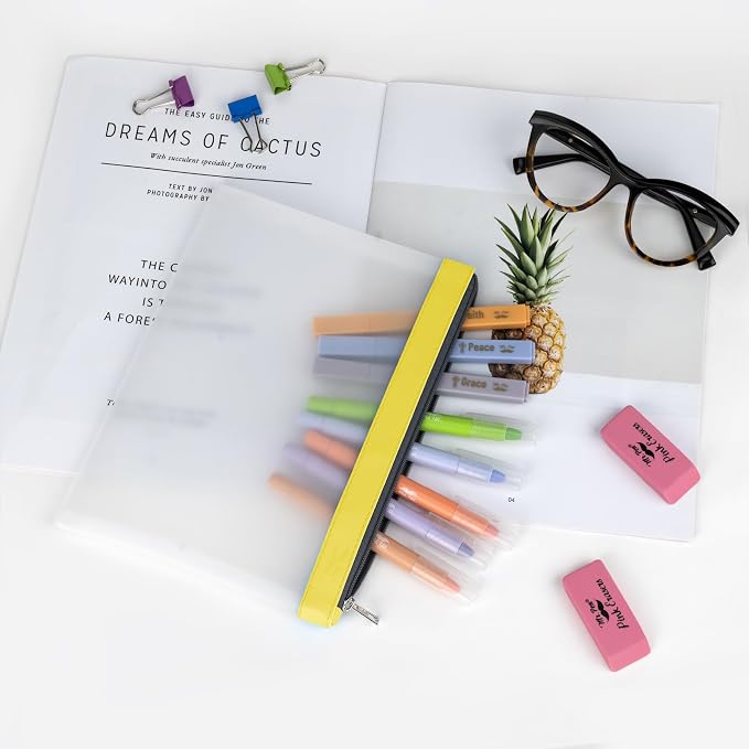 Mr. Pen- Clear Pencil Pouch, 9" x 6.88", 3 Pack, Durable TPU Material | Large Water-Resistant Pencil Bags with Smooth Zipper, Multipurpose Clear Pouch for Stationery, School, Office