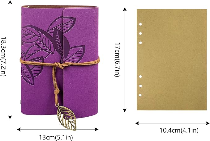 HARDCOVER JOURNAL Writing Notebook - Antique Handmade HARDCOVER Bound Daily Notepad, Vintage Leaf Series, (Leaves, Dark Green)