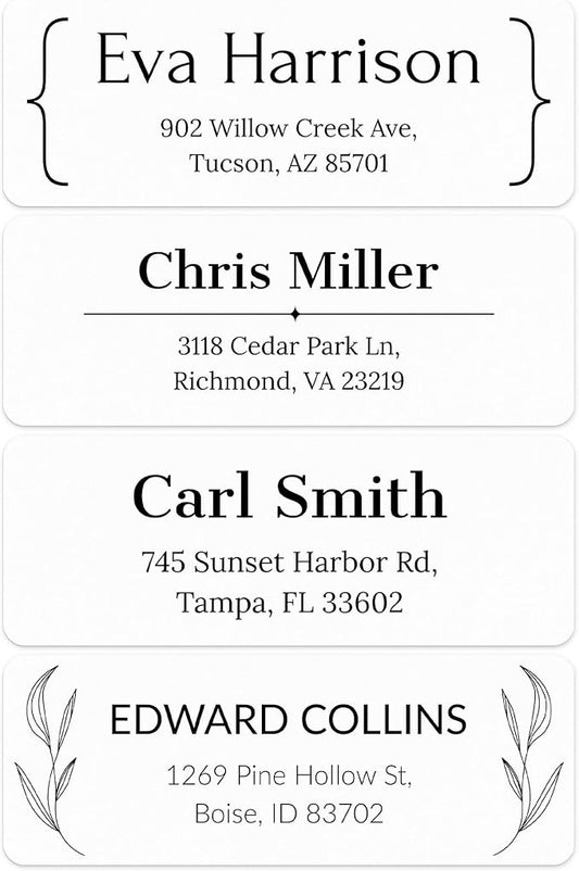 Personalized Return Address Labels, Custom Address and Name Mailing Labels for Envelopes & Branding- Basic Hooks 1x2.6 Inches Flat Sheet of 60-1200 Made in USA by My Sign Center