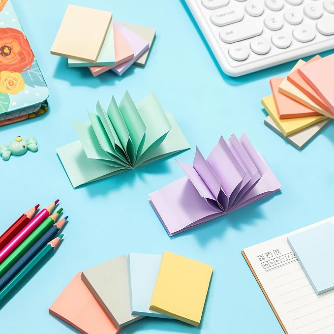 120 Pads Sticky Notes Bulk 1.5 x 2 Inch Mini Self Stick Note Small Assorted Bright Colors Paper Memo for Office School Notebook Supplies 50 Sheets/pad (Pastel Color)
