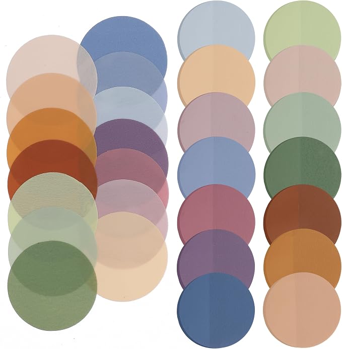 Mr. Pen- Round Transparent Sticky Notes, 1.1” Diameter, 14 Pads, 560 Sheets | Colorful, Water-Resistant See-Through Sticky Notes & Fineliner, Smooth Writing, Note Tabs for Bible Journaling, Studying