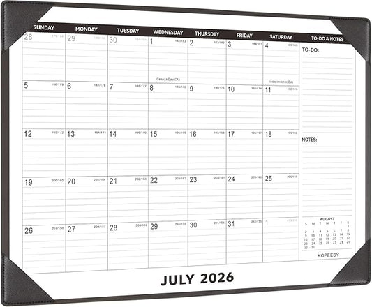Large Desk Calendar 2026-2027 with Desktop Mat, KOPEESY 22" x 17" Desktop Calendar, 18 Mouths From March 2026 to August 2027, Office Supplies Desk Blotter Calendar for Home School and Office