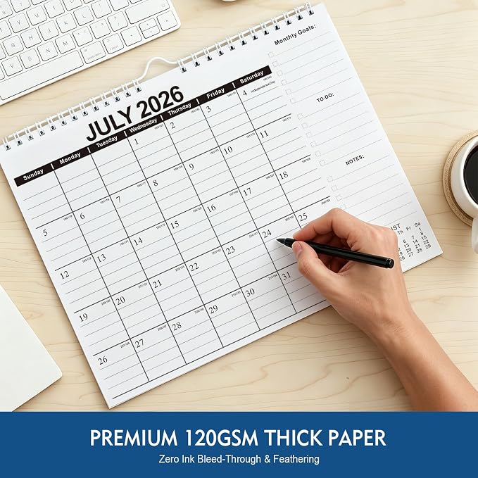 Comix 18 Month Wall Calendar 2026-2027 11x8.5 Inch, Monthly Planner Jul 2026 to Dec 2027, Thick 120GSM Paper with Stable Twin-Wire Binding for Home Office Planning