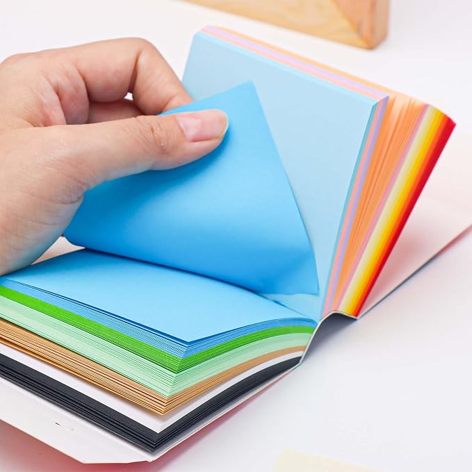 Tear Off Notepad 3x3 Non Sticky Notes 380 Sheets Tearable 80gsm Memo Paper 19 Colors Note pad Black Square Cube for Taking Notes (3" x 3")