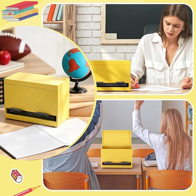 Yalikop 1 Pc Wooden Pencil Dispenser for Classroom Pastel Wood Pencils Holder for up to 200 Pencils Reusable Straw Dispenser for Home Office Teachers Supplies Storage (Classic,Cream Yellow)