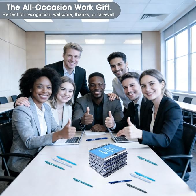 30 Sets/60 Pcs Employee Appreciation Gifts Bulk – Inspirational Notebooks with Motivational Pens, Small Notepads for Coworkers, Office Staff, Team, Volunteer, Nurse, Teachers, Housekeeping (Blue)