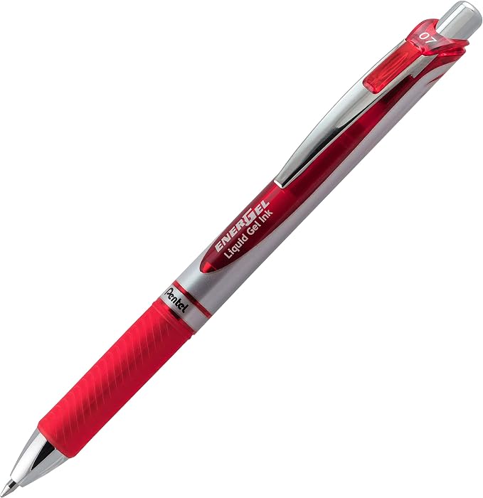 Pentel EnerGel RTX Retractable Liquid Gel Pen, Medium Line, Metal Tip, Assorted Ink 4-Pk (BL77BP4M)