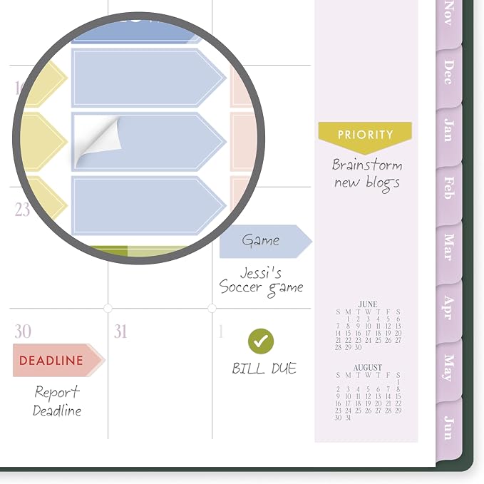 Cambridge Planner 2026-2027 Weekly & Monthly Academic 12-Month July-June, 5-1/2" x 8-1/2", Cherrywood Lane, Piper Stripe (CL19-200A)