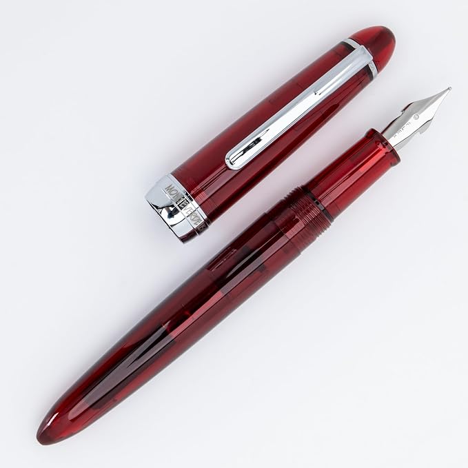 Monteverde USA Monza 3 Fountain Pen Set (Red) - Medium, Fine, Omniflex Nib - Ideal Gift for Men & Women - Perfect for Office, Business, School, Gifts, Journaling, Autographs
