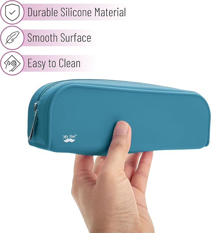 Mr. Pen- Silicone Pencil Case, Aesthetic Pencil Bag for Women, Makeup Pouch | Multifunctional Pouch for Stationery, Cosmetics and Electrical Goods Storage