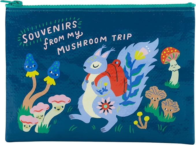 Blue Q Zipper Pouch, Made from 95% Recycled Material, 7.25" h x 9.5" w, Colorful Chunky Zipper