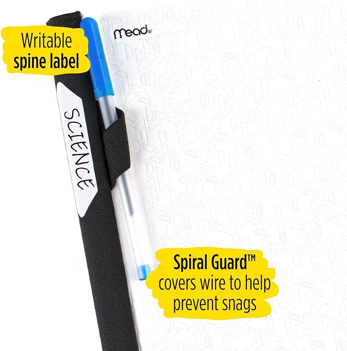 Five Star Advance Spiral Notebook + Study App, 5 Subject, College Ruled Paper, 8-1/2" x 11", 200 Sheets, Spiral Guard, Movable Tabbed Dividers, White (73154)