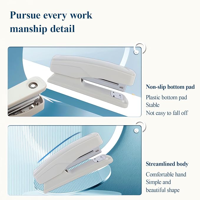 M&G Desktop Stapler with 25 Sheet Capacity, Two Binding Modes, Basic Stapler Set with 1000 Staples and Remover, Durable Staplers for Office School Home (Grey)