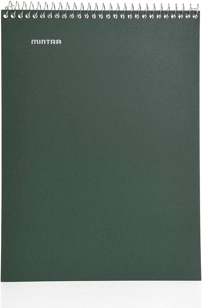 Mintra Office TOP BOUND Durable Spiral Notebooks (Arctic Ice, Chili Oil, Green Olive, College Ruled 3pk)