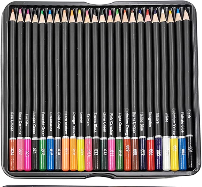 72 Colored Pencils Sets, 2B Hardness Soft Core Easy Coloring Drawing Sketching High Color Solidity Oily Color Pencil with Iron Box for Artists Adult School Supplies