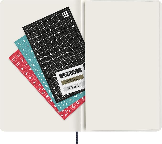 Moleskine 2026-27 18-Month Weekly Planner, Large, Sapphire Blue, Softcover | July 2026-December 2027 Large 208-page weekly planner with weekly spreads, ruled notes pages, stickers, and pocket.