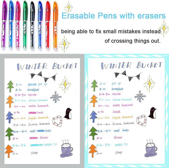 NoteTaking Supplies set Wax Bible Highlighters and Reusable Erasable Pens | 23PCS Aesthetic Highlighter and Erasable Gel Pen set , Perfect for Bible Study Journaling Planner Notes School Supplies.
