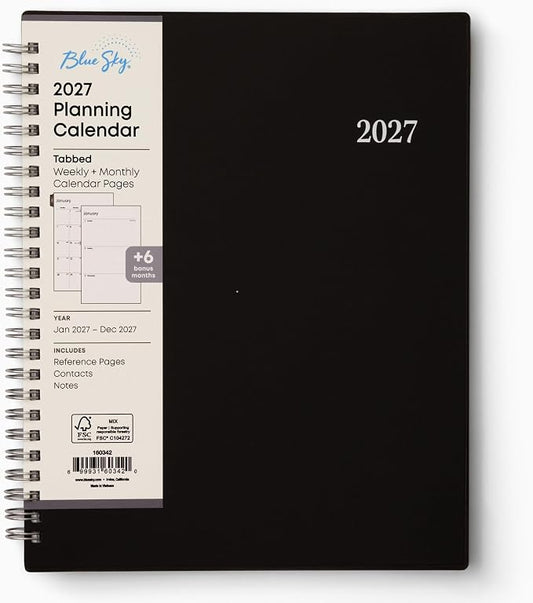 Blue Sky 2027 Weekly & Monthly Planner Calendar, 7"x9", Enterprise | January 2027 - December 2027, Flexible Cover, Durable Twin Wire Binding, Laminated Tabs
