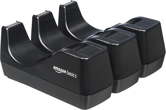 Amazon Basics Weighted Desktop Tape Dispenser with Non-Skid Base, Desk Accessory, 24-Pack