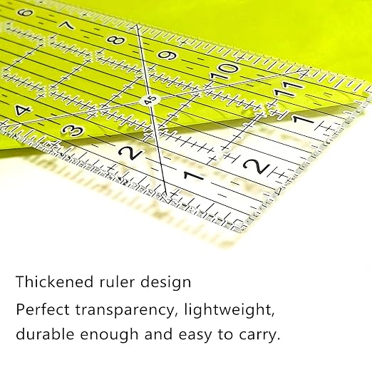 Sewing Ruler,5 Piece Quilting Rulers,3 x17 Inch,1.5 x17 Inch,3 x12 Inch,1.5 x10 Inch,1 x6 Inch,Acrylic Ruler,Cutting Ruler with Non-Slip Rings (Black and White)