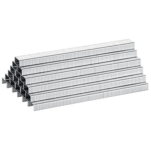 meite T50 Heavy Duty Staples, 1/4 Inch Galvanized T50 Staples for Staple Gun, 20 Gauge 3/8 Inch Crown Staple for Upholstery, Construction, Furniture (1 Case)