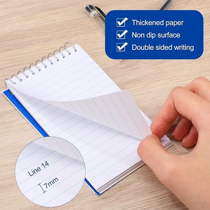 Leelosp 50 Pcs Small Spiral Notebooks 3 x 5 Inch, Pocket Memo Notepads with 75 Sheets Each, Mini Top Spiral Pads for Back to School Supplies Notes, Office Team, Nurses, Care Packages (Neon)