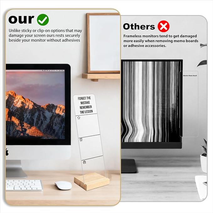 Computer Monitor Memo BoardHoldIForget The Mistake Remember The Lesson Logo Decor Monitor Message Board Sticky Notes for Send Family Members Office Friends and Colleagues Gifts