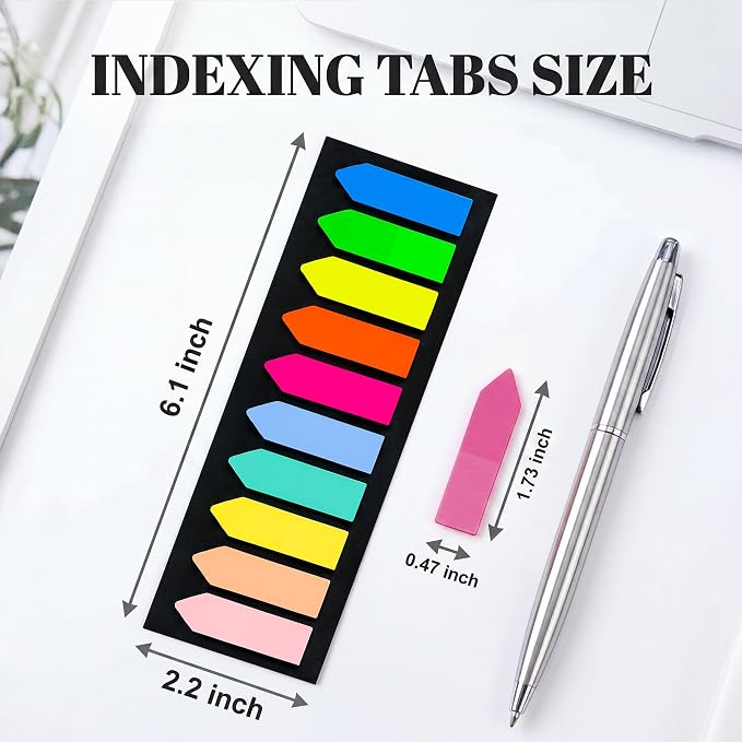 Ericter Arrow Sticky Tabs 1200 Pieces, Pastel Page Flags Tabs for Books Writable Translucent Sticky Notes Book Annotation Supplies Page Markers for Notebook, School Office Planner