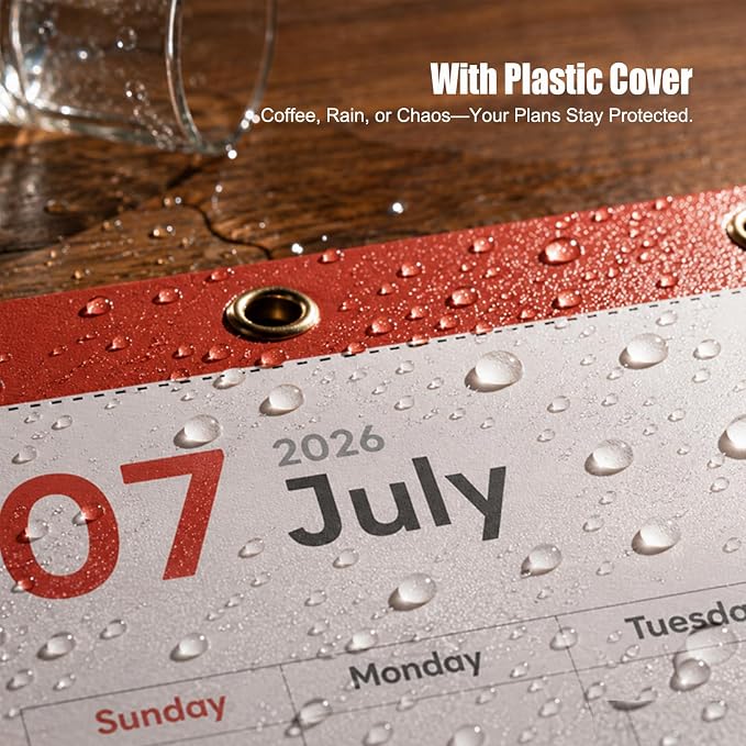 COMIX Desk Calendar 2026-2027, 17" x 12" Monthly Desktop Planner Pad with Frosted Cover, 18 Months July 2026 to December 2027, Thick 120 GSM Paper for Office School Home